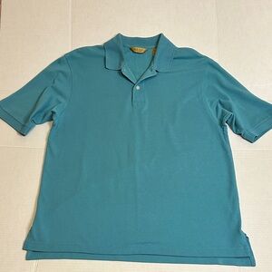 Gold Label Roundtree & Yorke Size Medium Marine /Teal Polo Shirt. Performance.